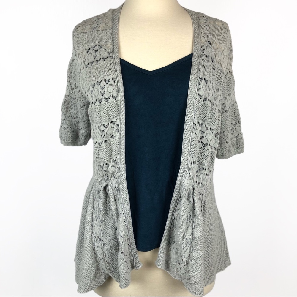 Knitted & Knotted Crochet Knit Sweater Cardigan